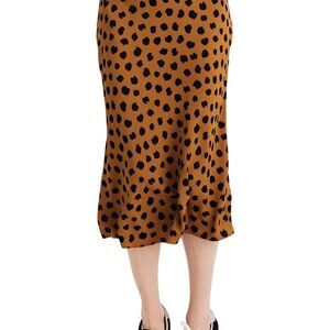 Madewell Leopard Print Midi Slip Skirt